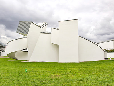 Vitra Design Museum curvy exterior, the first European building of the American deoncstructivist architect Frank O. Gehry