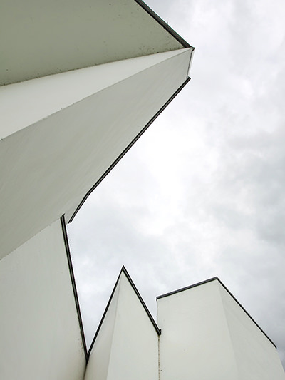 Details of unusual exterior walls of Vitra Design Museum designed by the American deconstructivist architect Frank O. Gehry, photo by Ivan Kralj