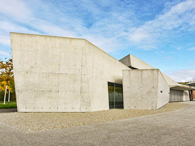 Exterior of Zaha Hadid's Fire Station at Vitra Campus, Weil am Rhein, Germany, her first-ever building, photo by Ivan Kralj