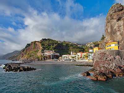 Seaside view of Ponta do Sol on Madeira Island, Portugal, that branded itself as a digital nomad village, copyright by Startup Madeira