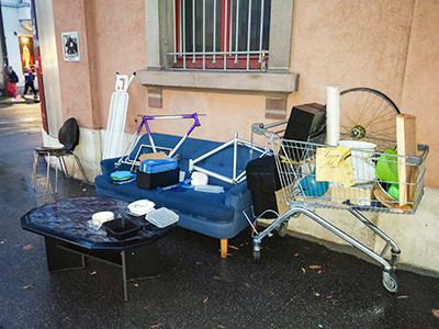 Bulky goods disposed on the street of Basel, Switzerland. Photo by Ivan Kralj