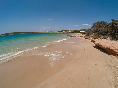 The sandy Lageri Beach in Paros, one of the best nude beaches in Cyclades Islands, Greece, photo by Ivan Kralj