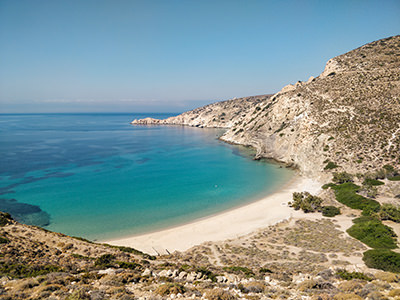 Livadi Beach in Donousa, the best nude beach in Cyclades Islands, Greece, photo by Ivan Kralj