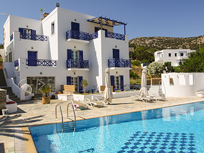 Remvi Hotel with swimming pool in Galissas, Syros, Greece, photo by Ivan Kralj