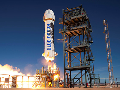 Launch of the New Shepard rocket shaped like a penis, a star of the Internet jokes, photo by Blue Origin