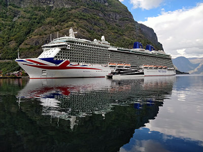 Cruise ship docked in Flam, Aurlandsfjord, Norway, photo by Ivan Kralj