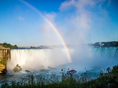 Rainbow falling into Niagara Falls in Ontario, Canada, photo by Cheri Alguire / Depositphotos.com