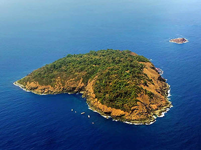 Aerial photo of Netrani Island, a heart-shaped island in India, source Shortpedia Voices