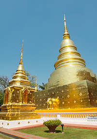 Golden stupas of Wat Phra Singh temple in Chiang Mai, Thailand, photo by Ivan Kralj