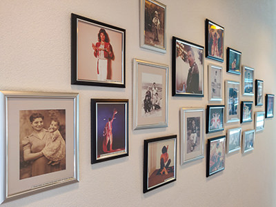 Freddie Mercury's private photographs displayed in the lobby of Freddie Mercury Hotel in Montreux, Switzerland, photo by Ivan Kralj.