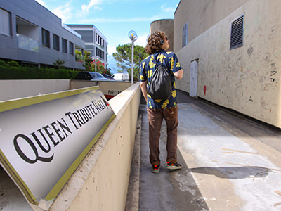 Queen Tribute Wall behind the Casino Barriere Montreux, where the entrance to Mountain Recording Studios, formerly owned by the British band, was, photo by Ivan Kralj.