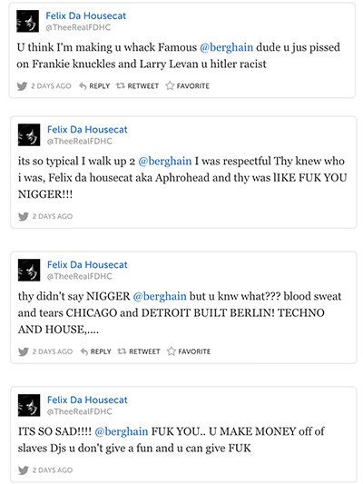 Felix Da Housecat Twitter rant after Berghain club in Berlin denied him an access to the party, which made him accuse them of racism