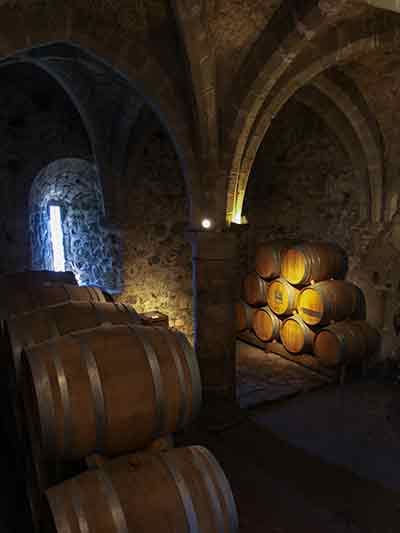 Oak barrels filled with home-produced wine in the cellar of Chillon Castle, Switzerland, photo by Ivan Kralj.