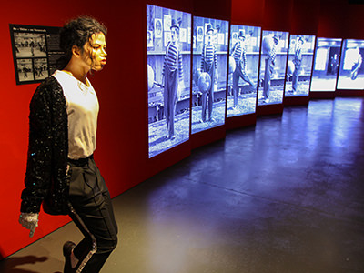 Michael Jackson's wax figure at Chaplin's World museum in Vevey, Switzerland, photo by Ivan Kralj.