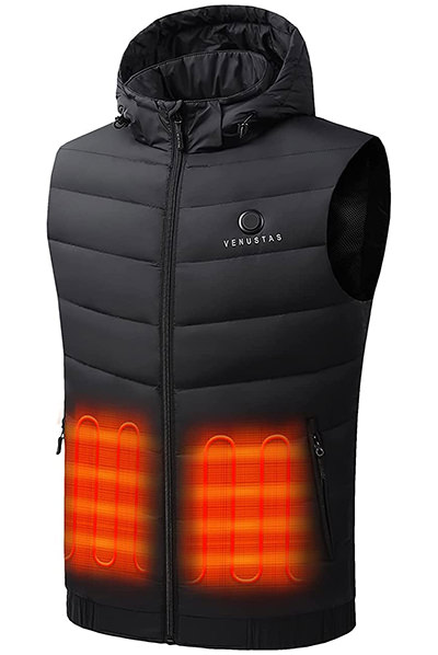 Electric heated down vest by Venustas