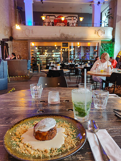 Makos guba dessert served in Kiosk Budapest, grand hall that served as a gym in the past, photo by Ivan Kralj.