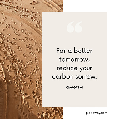Earth Day slogan by ChatGPT AI: “For a better tomorrow, reduce your carbon sorrow.”