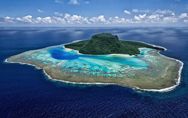 Vatu Vara, or the Hat Island, in Fiji, private island that looks like a hat and is currently on sale; photo by Vatuvara Private Islands Fiji.