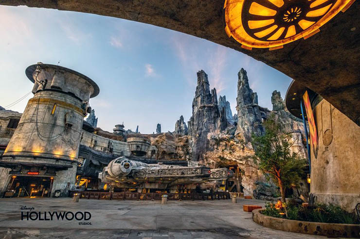 Exterior of Galaxy Edge, Star Wars theme park in Walt Disney World Resort, Orlando, Florida.