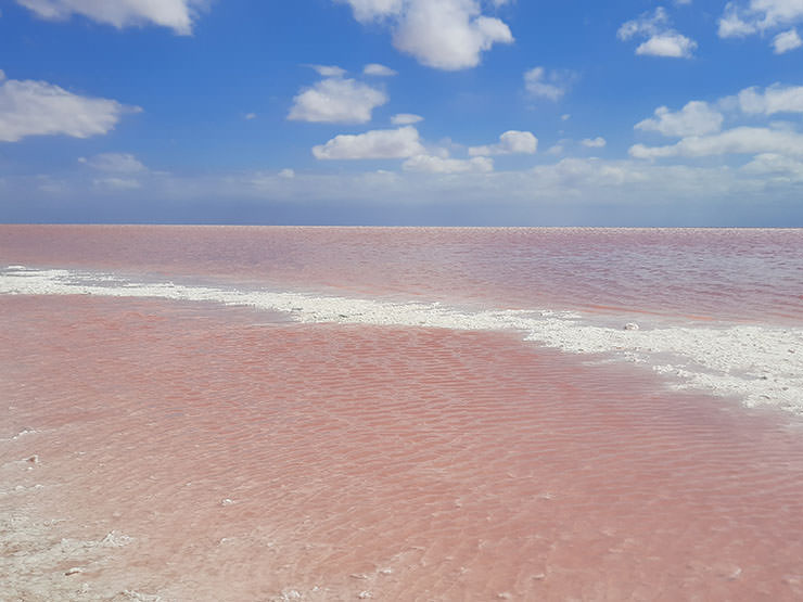 Lake Lemuria in Ukraine's Kherson region, one of the best pink lakes in the world; photo by Nadin2284.