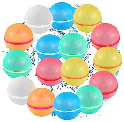 Reusable colorful magnetic water balloons by Smasiagon, a fun way to cool oneself down in summer; available on Amazon.