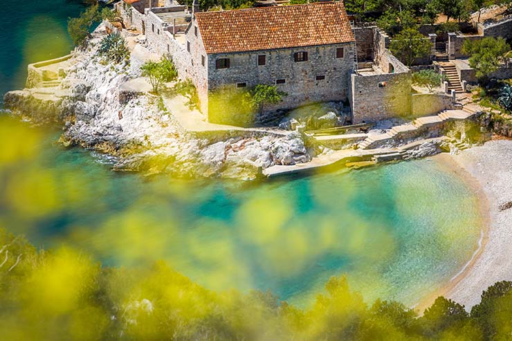 A beach on Hvar Island, a destination for a great honeymoon in Croatia; photo by Nikola Radovani, Maslina Resort.