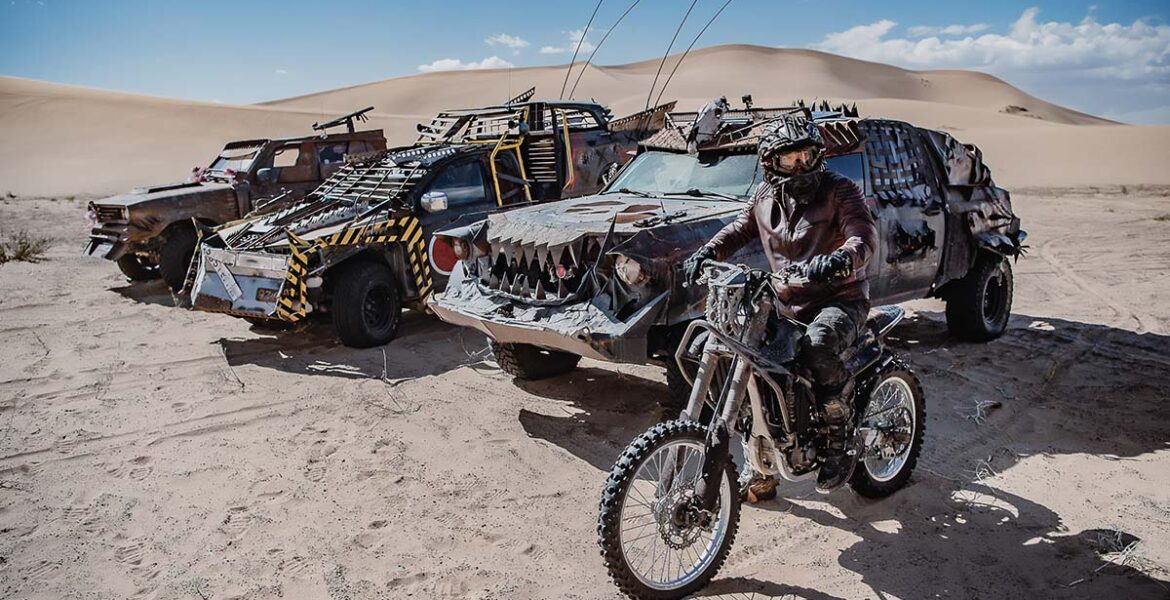 Madway Rally, Mad Max-inspired event produced by Alexey Gubarev, where participants drive heavily modified cars and motorbikes in some of the most remote locations on Earth.
