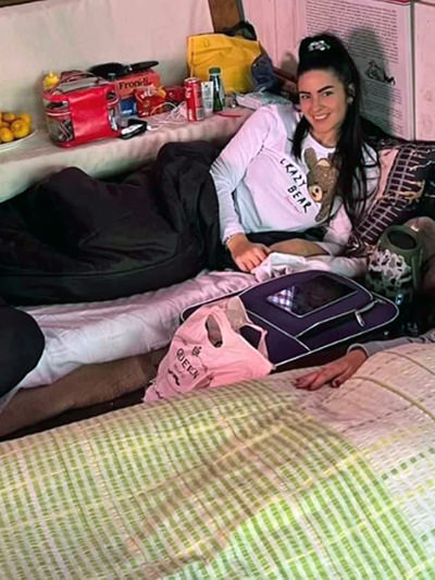 Lidija Marković, one of the two winners of the 12th quest for the laziest citizen of Montenegro - lying in bed for 50 days; private photo album.