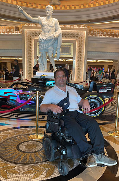 Rodney Hodgins, disabled passenger who had to literally crawl out of Air Canada's plane on his wedding anniversary trip to Las Vegas; private album.