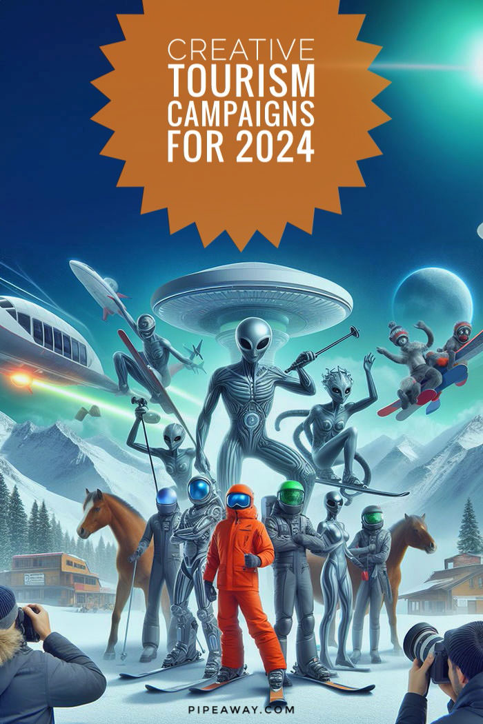 From horses to ski instructors, there's hardly anyone tourism marketing professionals haven't tried to put behind the keyboards. In 2024, it's all about connecting us with humanity, but potentially also aliens. These are this year's best creative tourism campaigns!