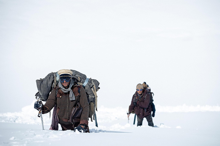 Scene from Netflix movie "Society of the Snow" in which Fernando Parrado and Roberto Canessa hike through the snow to reach the rescue teams for their friends, victims of the Flight 571 plane crash in Andes, 1972.