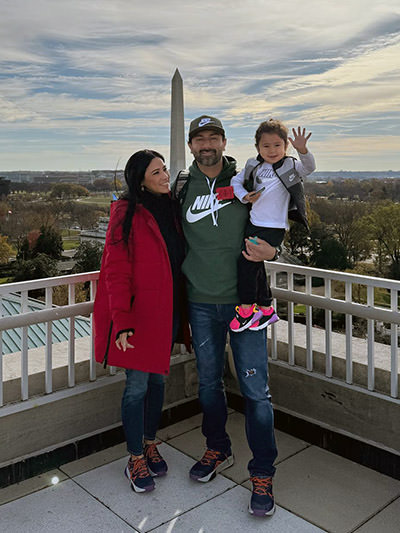 Castillo family, mom Valerie, dad Eric, and daughter Journey, the first 3-year-old who visited all 63 U.S. national parks.