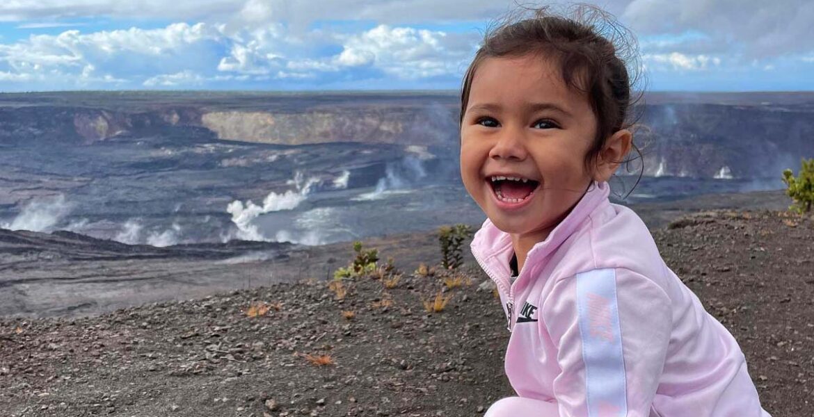 Journey Castillo at Hawaii Volcanoes National Park, one of 63 national parks she visited before the age of 3.