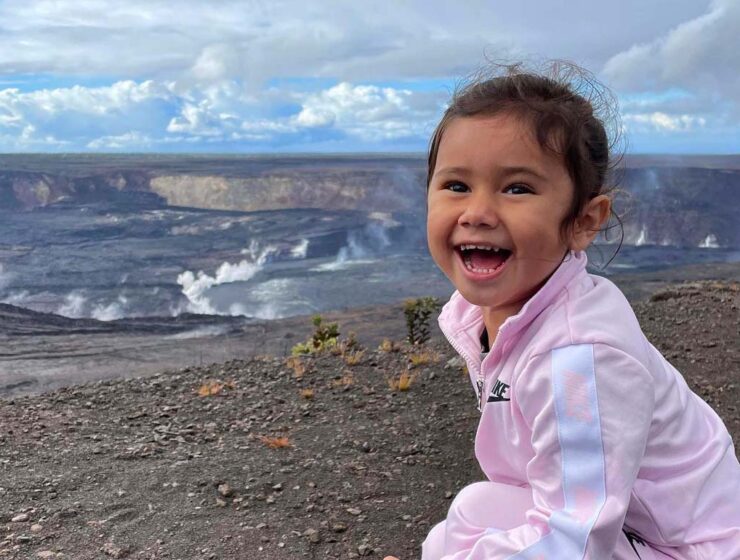 Journey Castillo at Hawaii Volcanoes National Park, one of 63 national parks she visited before the age of 3.