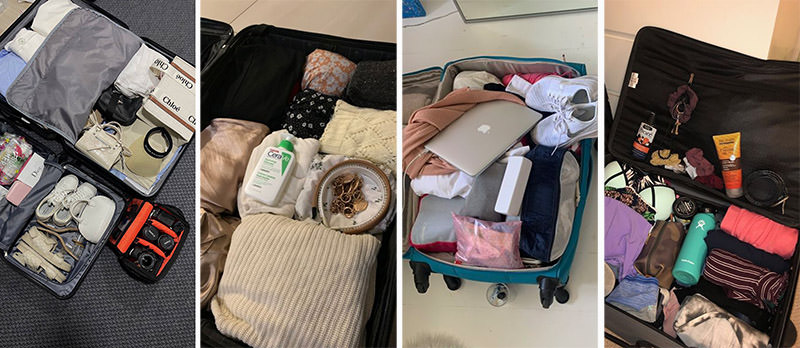 Content of the suitcases from fake unclaimed luggage sales, exposed like a scam. These photographs were stolen from private accounts on social media and misrepresented as treasure finds on fraudulent Facebook pages claiming to sell the left luggage for cheap.