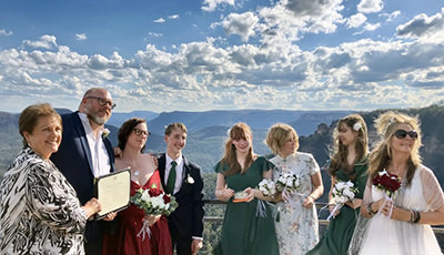 Shannon Coggins' family attending her sister Ellie Richmond's wedding in Australia, after a four-month-long trip from the UK.