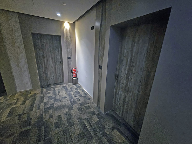Doors to rooms 1118 and 1117 in Hotel Jama, Postojna, an entrance to a secret surveillance hub that was active in socialist times, when Slovenia was a part of Yugoslavia; photo by Ivan Kralj.