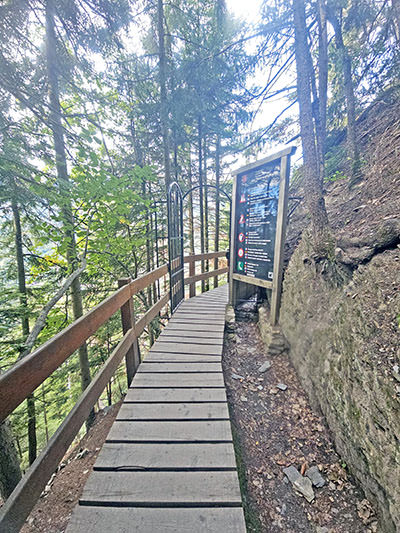 Entrance gate of the Bisse du Torrent Neuf hike in Saviese, Switzerland; photo by Ivan Kralj.