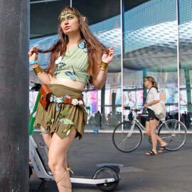 Cosplayer Marica Mueller dressed as a fairy, at Basel Fantasy, the Swiss Comic Con; photo by Ivan Kralj.
