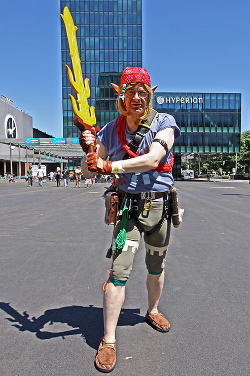 Cosplayer dressed as Link from "The Legend of Zelda" video game, at Fantasy Basel, the Swiss Comic Con; photo by Ivan Kralj.