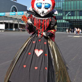 Cosplayer dressed as the Queen of Hearts from Tim Burton's "Alice in Wonderland" movie, at Fantasy Basel, the Swiss Comic Con; photo by Ivan Kralj.