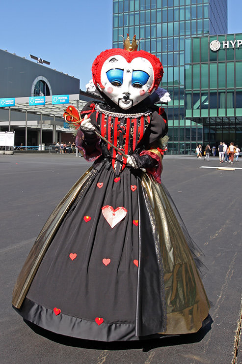 Cosplayer dressed as the Queen of Hearts from Tim Burton's "Alice in Wonderland" movie, at Fantasy Basel, the Swiss Comic Con; photo by Ivan Kralj.