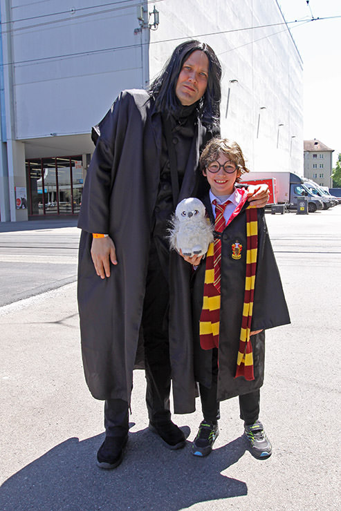 Cosplayers dressed as Severus Snape and Harry Potter, at Fantasy Basel, the Swiss Comic Con; photo by Ivan Kralj.