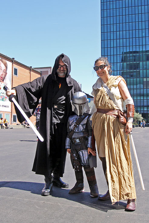 Cosplayer family dressed as "Star Wars" characters, at Fantasy Basel, the Swiss Comic Con; photo by Ivan Kralj.