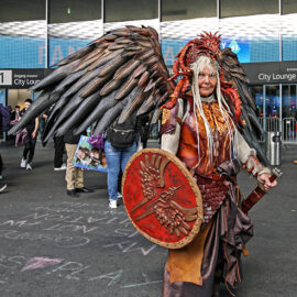 Cosplayer dressed as Valkyrie at Fantasy Basel, the Swiss Comic Con; photo by Ivan Kralj.