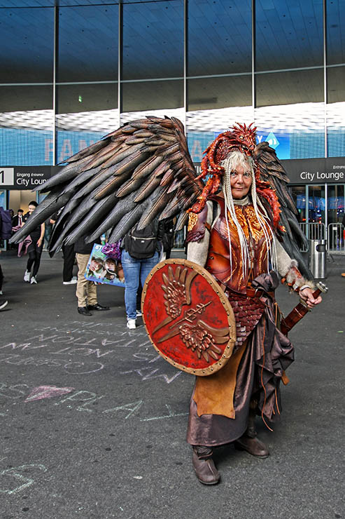 Cosplayer dressed as Valkyrie at Fantasy Basel, the Swiss Comic Con; photo by Ivan Kralj.