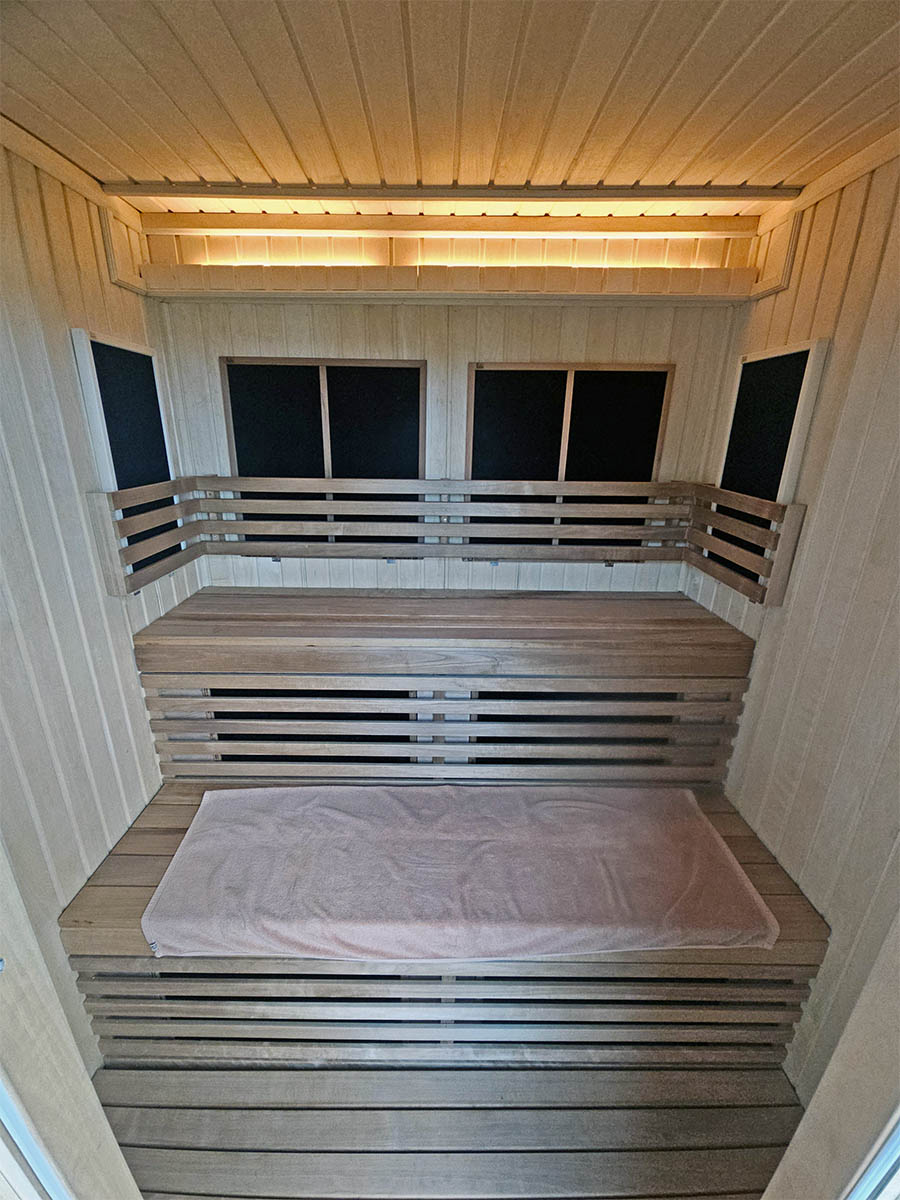 Full-spectrum infrared sauna in the Thermal Zone of the Hilltop Wellness Resort in Phuket, Thailand; photo by Ivan Kralj.