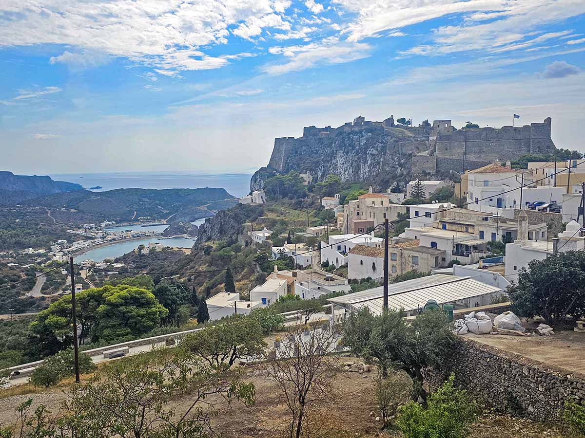 A view of Chora Kythira, Kythira Castle, and Kapsali Bay in the background, on Kythira Island, Greece; photo by Ivan Kralj.