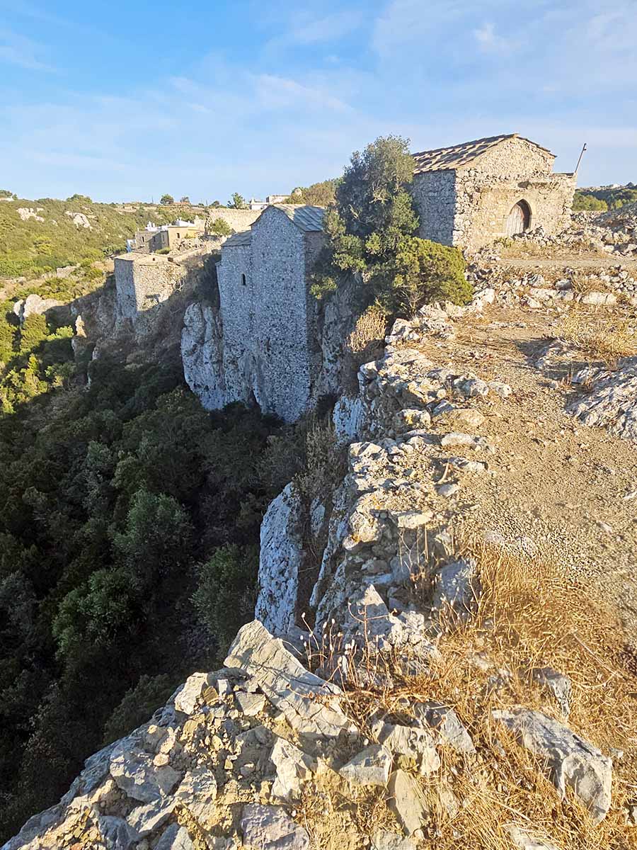 The abandoned village of Kato Chora on the top of the cliffs, Kythira Island, Greece; photo by Ivan Kralj.