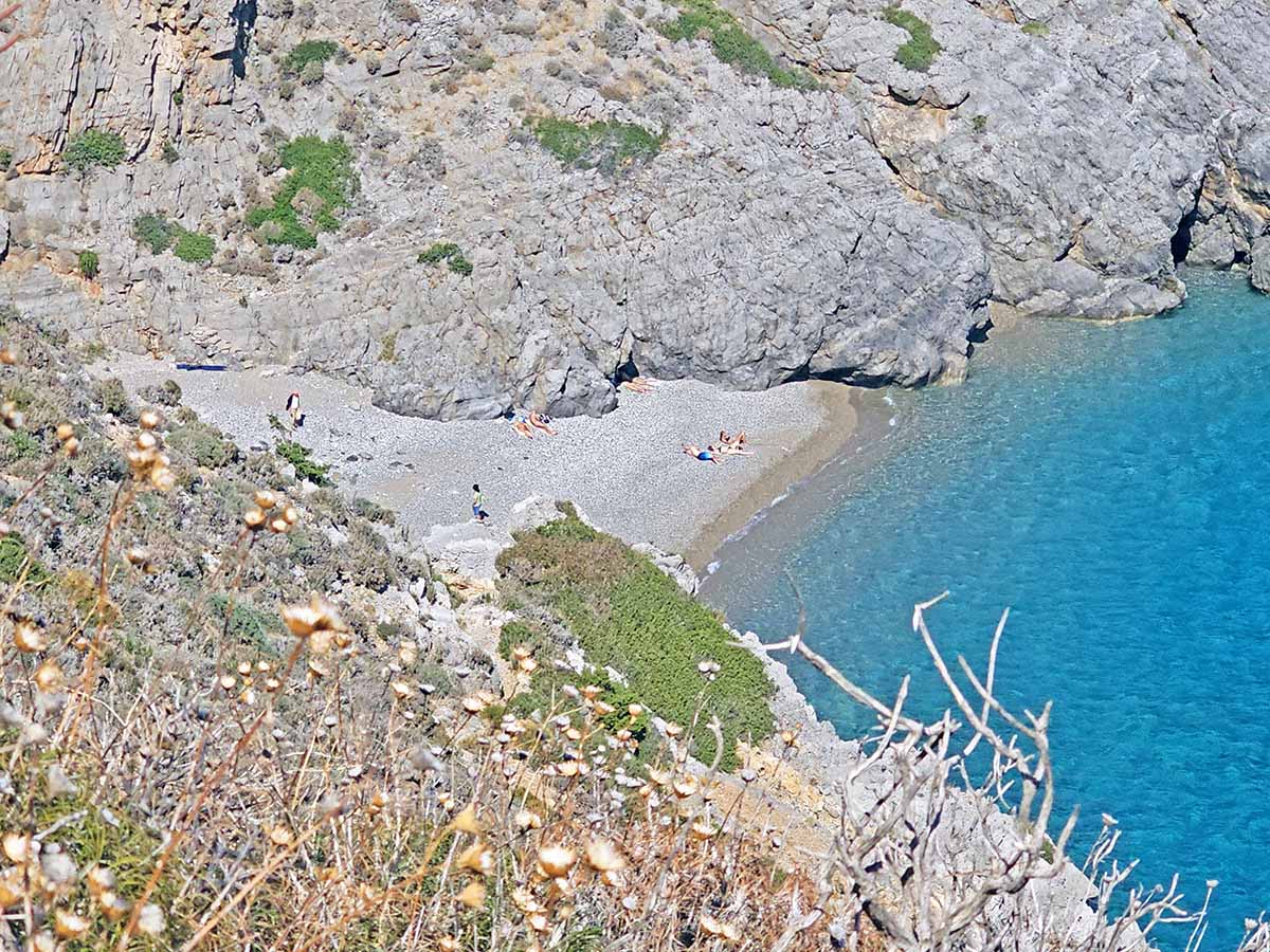 Sparagario, naturist beach near Kapsali, on Kythira Island, Greece; photo by Ivan Kralj.